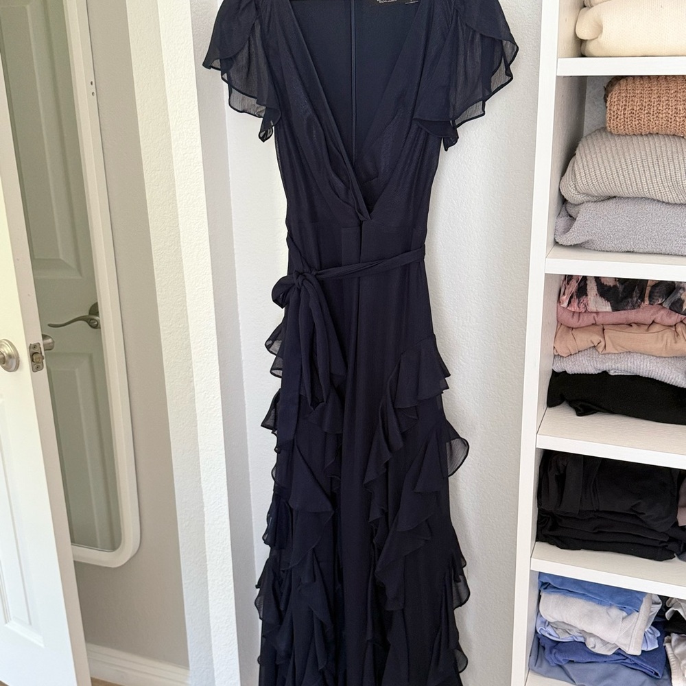 Ralph Lauren Black Maxi Dress with Ruffles